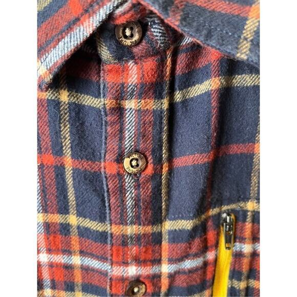 Picture Organic Clothing Blue Red Yellow Flannel Casual Button Down Mens Large - Picture 7 of 10